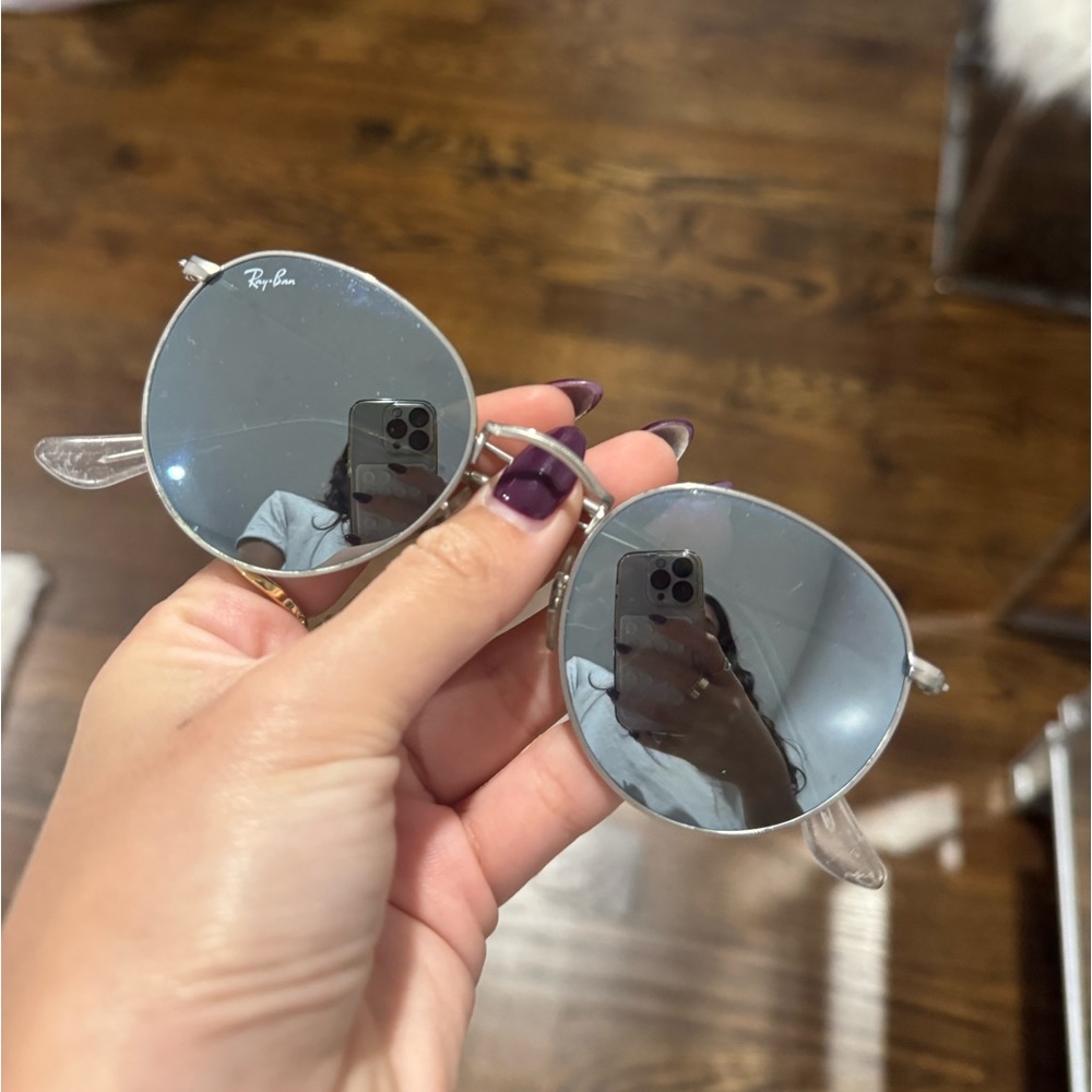 Rayban Silver Flash Round Sunglasses